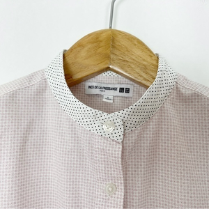 Uniqlo Pink and White Button Down Shirt